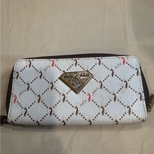 Baby Phat White and Brown Patterned Wallet